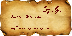 Szauer Györgyi névjegykártya
